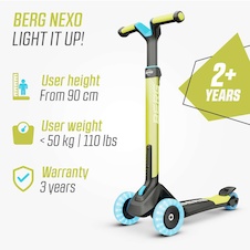 BERG Nexo Lime skládací koloběžka + svítící kolečka a podvozek