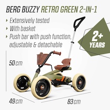 Šlapací kára BERG Buzzy Retro 2 v 1 Zelená