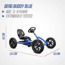 Šlapací kára BERG Buddy Modrá s ruční brzdou