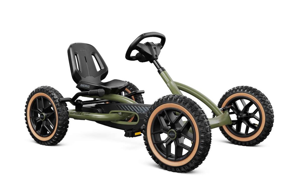 Šlapací kára BERG Buddy Trail zelená s ruční brzdou