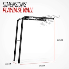 Playbase BERG ocelová stěna + Lezecká stěna, Gymnastické kruhy