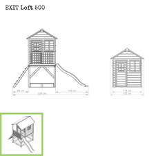 Zahradní cedrový domeček Exit Loft 500 červený