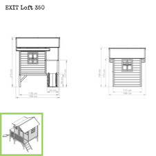 Zahradní cedrový domeček Exit Loft 350 zelený