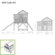 Zahradní cedrový domeček Exit Loft 550 červený