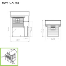 Zahradní cedrový domeček Exit Loft 550 červený