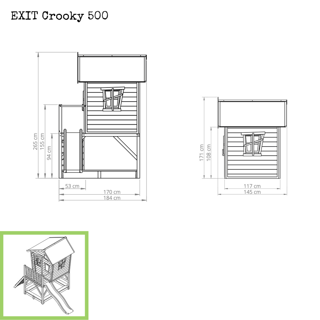 Zahradní cedrový domeček Exit Crooky 500