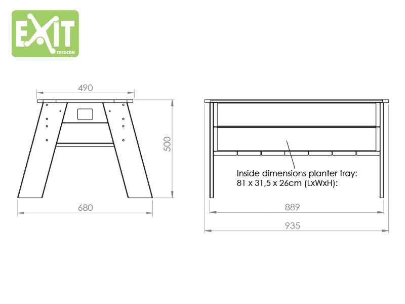Dětský zahradnický stůl Exit Aksent L 