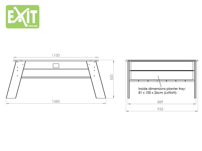 Dětský zahradnický stůl Exit Aksent XL