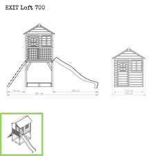 Zahradní cedrový domeček Exit Loft 700 zelený