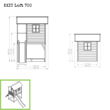 Zahradní cedrový domeček Exit Loft 700 zelený