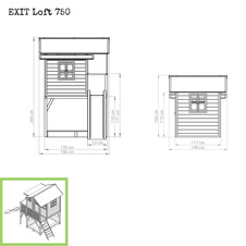 Zahradní cedrový domeček Exit Loft 750 zelený